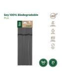 Pajitas Flexibles Biodegradables Negras (PACK-50U) [LOTE DE 28 Unidades] MAXIPRODUCTS