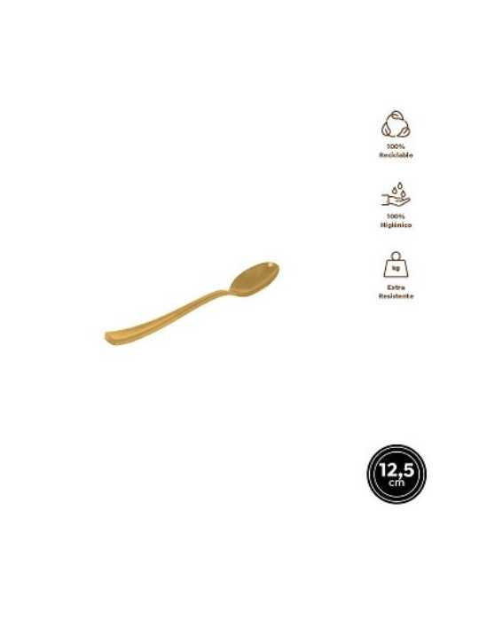 Cuchara Color Oro 12,5CM Reutilizable 12UDS 1794R [LOTE DE 38 Unidades] MAXIPRODUCTS