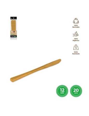Cuchillo Oro 20CM Reutilizable 12UDS 1783R [LOTE DE 32 Unidades] MAXIPRODUCTS