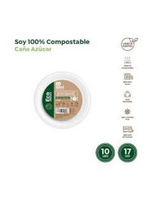 Plato Llano Postre 17CM Caña Azucar (PACK-10UND) [LOTE DE 32 Unidades] MAXIPRODUCTS