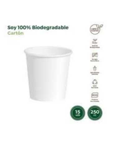 Vaso Carton Blanco 250CC (PACK-15UND) [LOTE DE 28 Unidades] MAXIPRODUCTS
