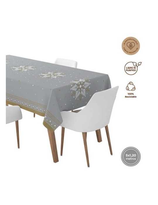 Rollo Mantel 5X1.2M Navidad Plata Estampado 7768 [LOTE DE 10 Unidades] MAXIPRODUCTS