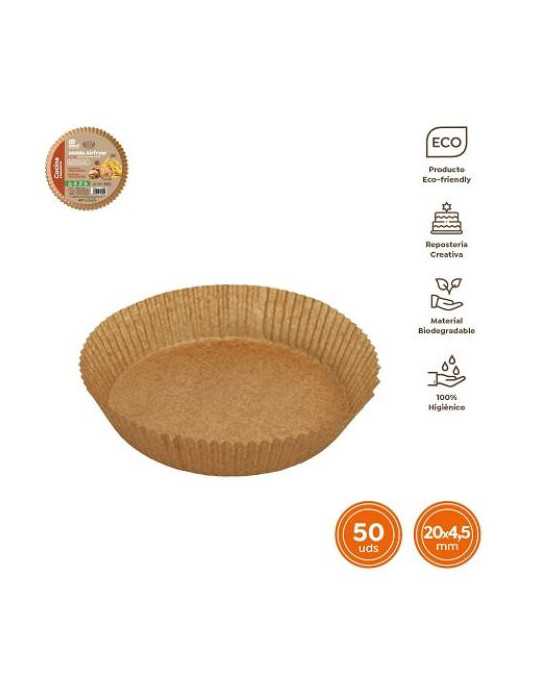 Molde Papel Siliconado Airfryer 20X4.5CM (50-UND) [LOTE DE 12 Unidades] MAXIPRODUCTS