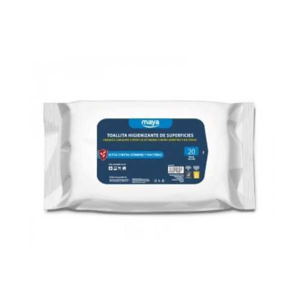Toallitas Higienizantes Superficies (P-20 Uds) [LOTE DE 12 Unidades] MAYA