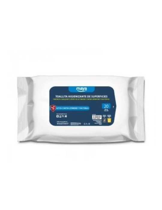 Toallitas Higienizantes Superficies (P-20 Uds) [LOTE DE 12 Unidades] MAYA