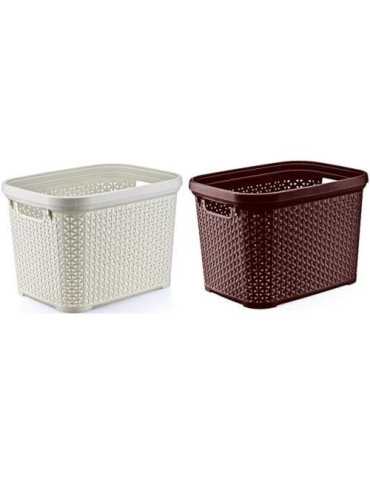 Cesta Rattan 30 L Profesional sin Tapa Surtido Beige/Mar [LOTE DE 4 Unidades] MAYA