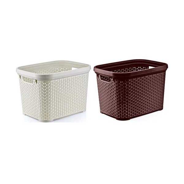 Cesta Rattan 30 L Profesional sin Tapa Surtido Beige/Mar [LOTE DE 4 Unidades] MAYA