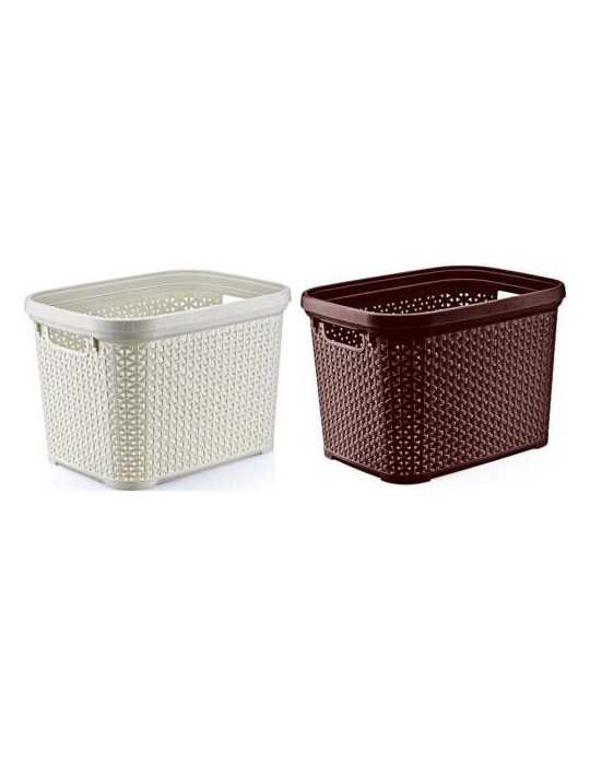 Cesta Rattan 30 L Profesional sin Tapa Surtido Beige/Mar [LOTE DE 4 Unidades] MAYA
