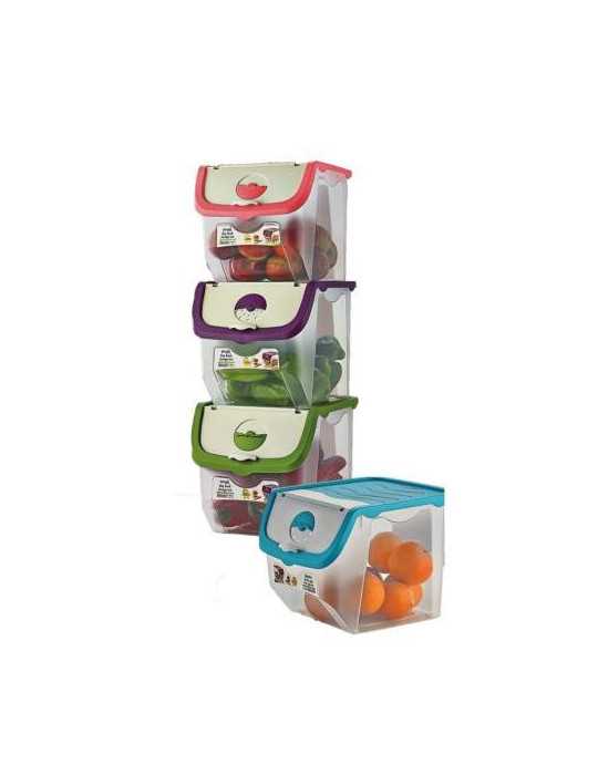 Con Alimentos Transparente con Tapa Color Surtido 21505 [LOTE DE 4 Unidades] MAYA