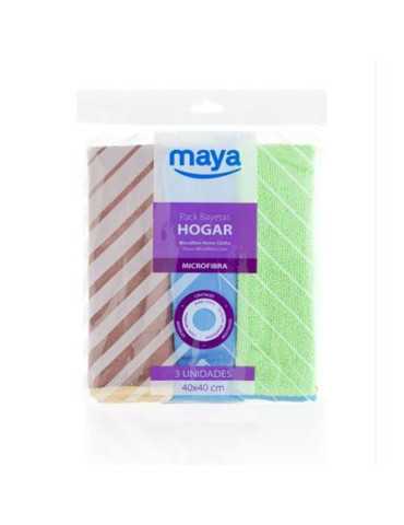 Bayeta Microfibra Hogar 40X40 (PACK-3) 7112 [LOTE DE 10 Unidades] MAYA