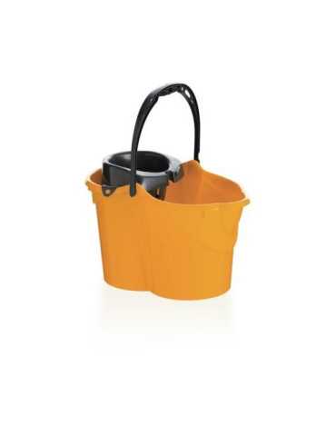 Cubo con Escurridor Ovalado 15 L Naranja 09050 [LOTE DE 6 Unidades] MAYA