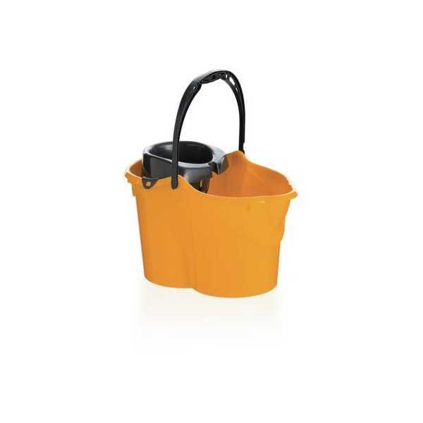 Cubo con Escurridor Ovalado 15 L Naranja 09050 [LOTE DE 6 Unidades] MAYA
