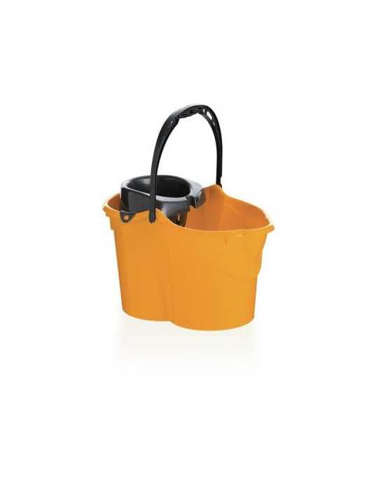 Cubo con Escurridor Ovalado 15 L Naranja 09050 [LOTE DE 6 Unidades] MAYA