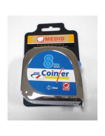 Flexómetro 8 m Cromo CL-1825 Coinfer [LOTE DE 4 Unidades] MEDID
