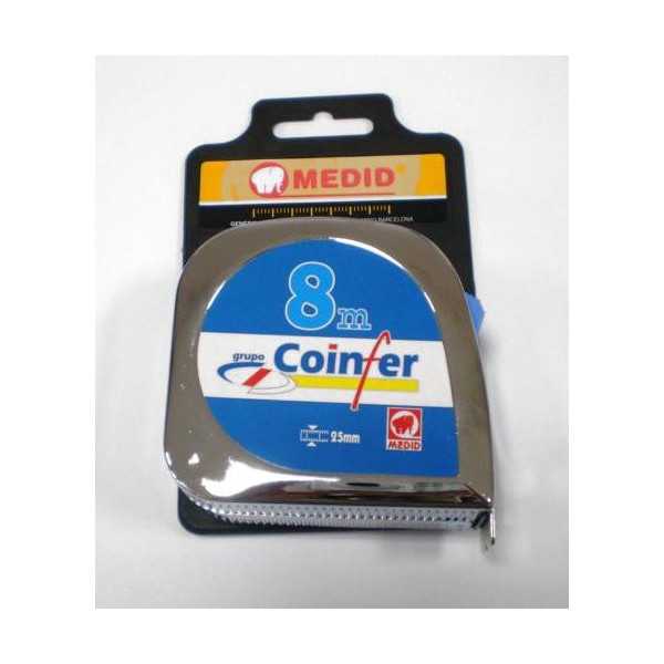 Flexómetro 8 m Cromo CL-1825 Coinfer [LOTE DE 4 Unidades] MEDID