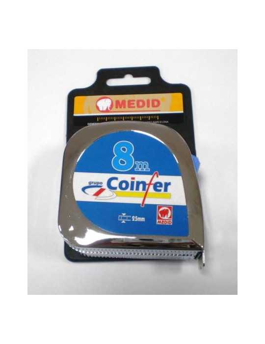 Flexómetro 8 m Cromo CL-1825 Coinfer [LOTE DE 4 Unidades] MEDID