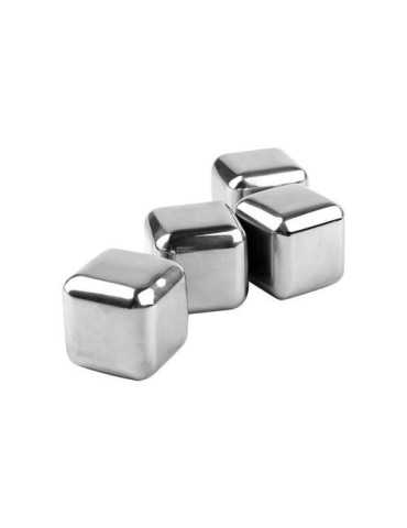 Cubitos Hielo Reutilizables 4 Piezas Metálico [LOTE DE 8 Unidades] METALTEX