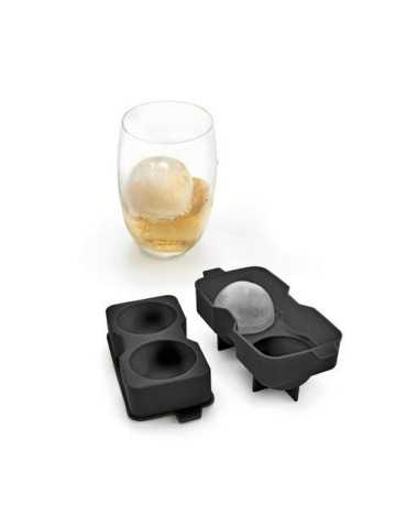 Molde 2 Esfera Hielo Silicona 16,9X7,7X6,6CM Negro [LOTE DE 8 Unidades] METALTEX