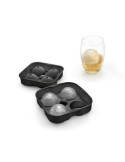 Molde 4 Esfera Hielo Silicona 12,1X12,2X5,1CM Negr [LOTE DE 8 Unidades] METALTEX