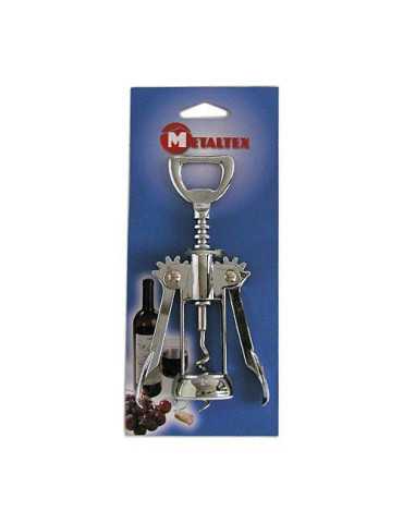 Sacacorchos 2 Manos Cromo 250500 [LOTE DE 6 Unidades] METALTEX