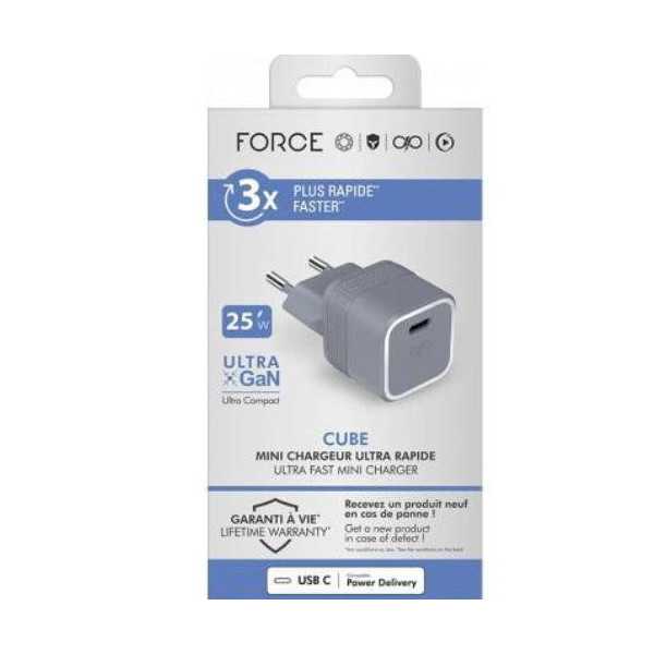 Cargador 25W Puerto USB-C Gris F152526 [LOTE DE 2 Unidades] METRONIC
