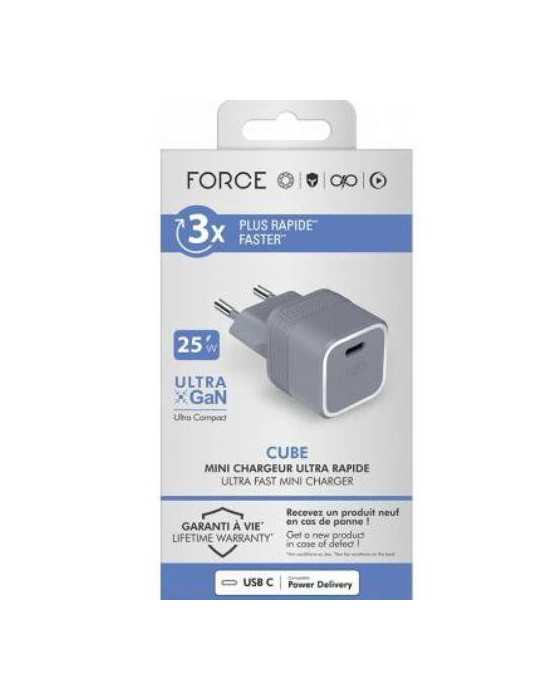Cargador 25W Puerto USB-C Gris F152526 [LOTE DE 2 Unidades] METRONIC