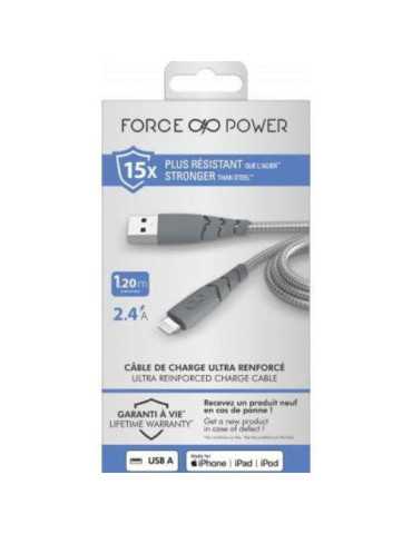 Cable USB-a/ Ubs-C Lightng 1.2M 2.4A Gris F149012 [LOTE DE 2 Unidades] METRONIC