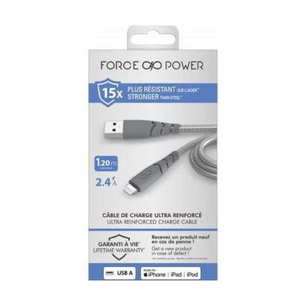 Cable USB-a/ Ubs-C Lightng 1.2M 2.4A Gris F149012 [LOTE DE 2 Unidades] METRONIC