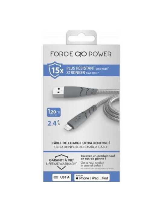 Cable USB-a/ Ubs-C Lightng 1.2M 2.4A Gris F149012 [LOTE DE 2 Unidades] METRONIC