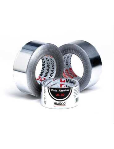Cinta Aluminio AL-30 AC Plata 25 mm X50 m 5050 [LOTE DE 6 Unidades] MIARCO