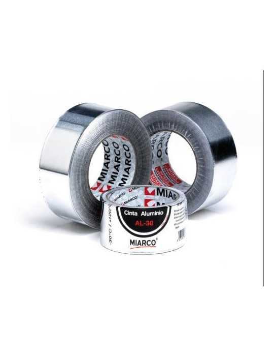 Cinta Aluminio AL-30 AC Plata 25 mm X50 m 5050 [LOTE DE 6 Unidades] MIARCO