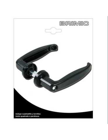 Jgo. manilla Roseta Pta. metal. tirador Al. negro (blister) [LOTE DE 6 Unidades] MICEL