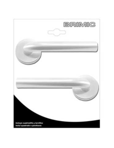 Juego Roseta L Curva 575 Blanco Inoxidable (Blister) 17243 [LOTE DE 4 Unidades] MICEL