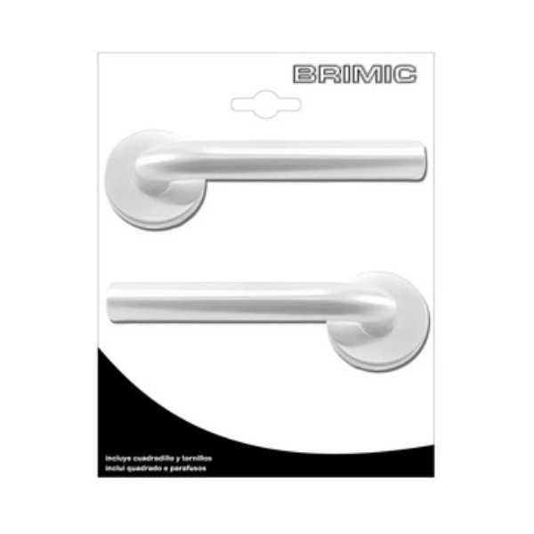 Juego Roseta L Curva 575 Blanco Inoxidable (Blister) 17243 [LOTE DE 4 Unidades] MICEL