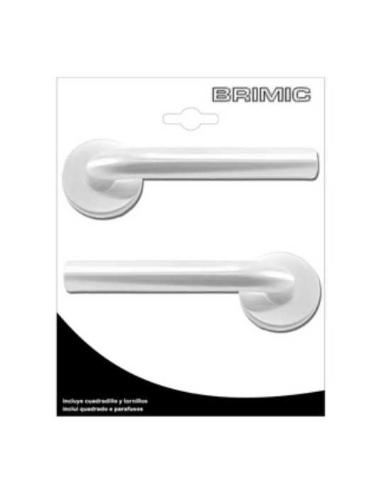 Juego Roseta L Curva 575 Blanco Inoxidable (Blister) 17243 [LOTE DE 4 Unidades] MICEL