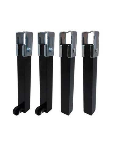 Juego 4 Patas Somier PT25 265X30X30MM con R Negro [LOTE DE 4 Unidades] MICEL
