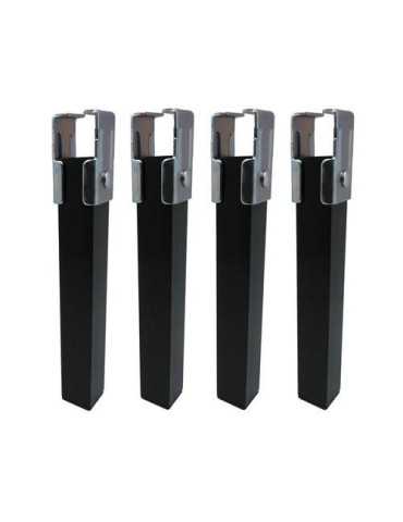 Juego 4 Patas Somier PT25 265X30X30MM sin R Negro [LOTE DE 4 Unidades] MICEL