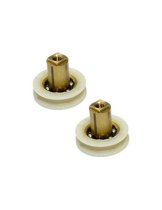 Rodamiento Mampara Tubo RD02 22MM Blanco [LOTE DE 6 Unidades] MICEL