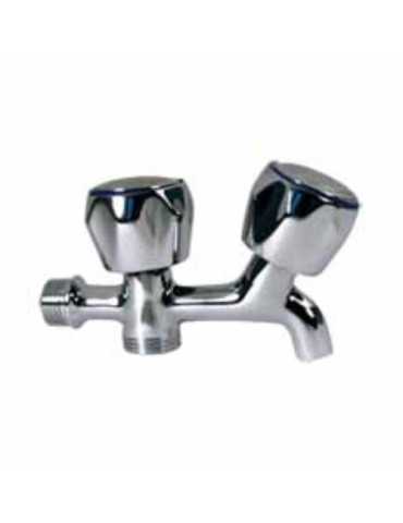 Grifo Lavadora Doble Volante Metal CR. 1/2 BL [LOTE DE 2 Unidades] MIRTAK