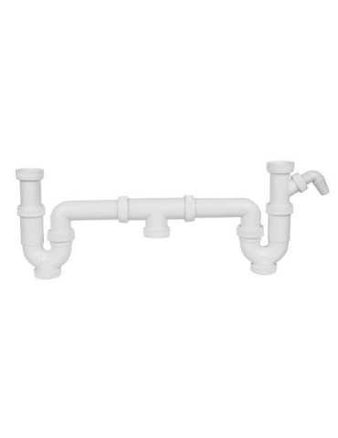 Sifón Extensible Doble 1 1/2 con Toma Lavadora M-232T [LOTE DE 4 Unidades] MIRTAK