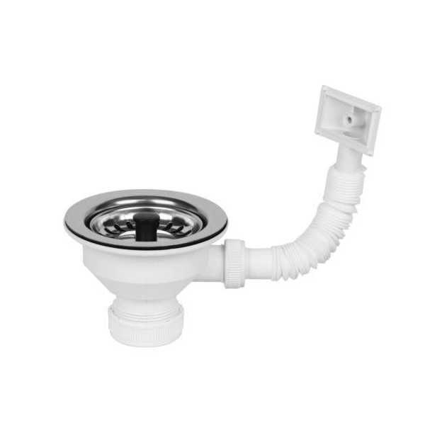 Válvula Cesta 115MM Inoxidable con Rebosadero M-345R [LOTE DE 4 Unidades] MIRTAK
