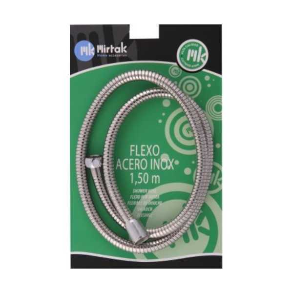 Flexo Ducha Acero Inoxidable T-C 1,75 m (Blister) B55103 [LOTE DE 6 Unidades] MIRTAK