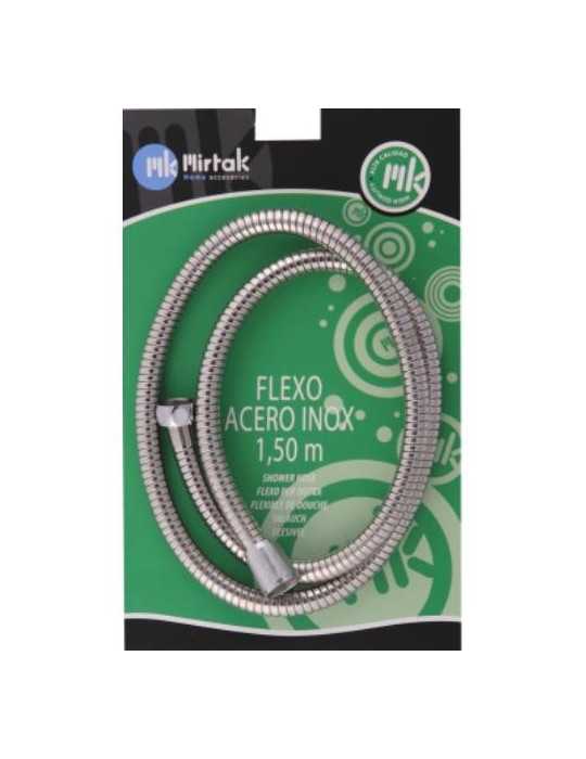 Flexo Ducha Acero Inoxidable T-C 1,75 m (Blister) B55103 [LOTE DE 6 Unidades] MIRTAK
