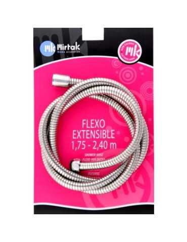 Flexo Ducha Inox. exten. T-C 1,75-2,20 (Blister) B55163 [LOTE DE 4 Unidades] MIRTAK