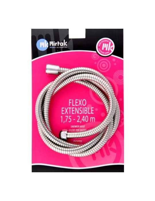 Flexo Ducha Inox. exten. T-C 1,75-2,20 (Blister) B55163 [LOTE DE 4 Unidades] MIRTAK