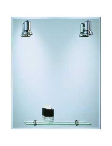 Espejo Bathstage Bisel Mural 60X75 con Focos+estante MODERN BATH