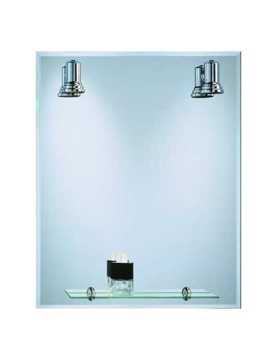 Espejo Bathstage Bisel Mural 60X75 con Focos+estante MODERN BATH