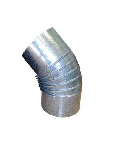 Codo Rizado Galvanizado 0.8 mm 45 150 mm [LOTE DE 2 Unidades] SANTA EULALIA