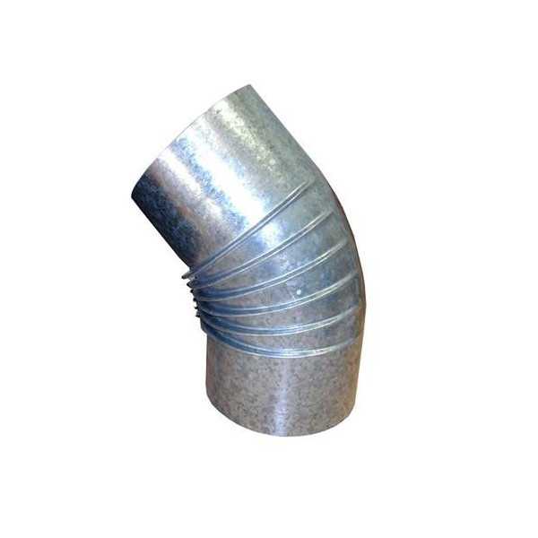 Codo Rizado Galvanizado 0.8 mm 45 150 mm [LOTE DE 2 Unidades] SANTA EULALIA