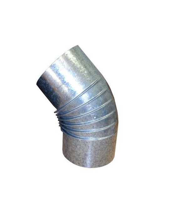Codo Rizado Galvanizado 0.8 mm 45 150 mm [LOTE DE 2 Unidades] SANTA EULALIA